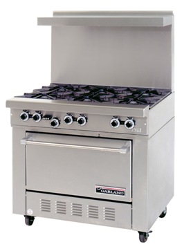 H286 Shown - H280 Series - Notice the cast iron top grates and the rectangular oven on/off valve