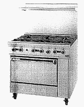 PX-6-26 Shown - PX Series - Notice the knobs, wide panel right of the oven, and kick panel height